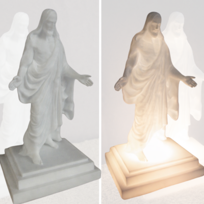 Imagem religiosa de Cristo com LED