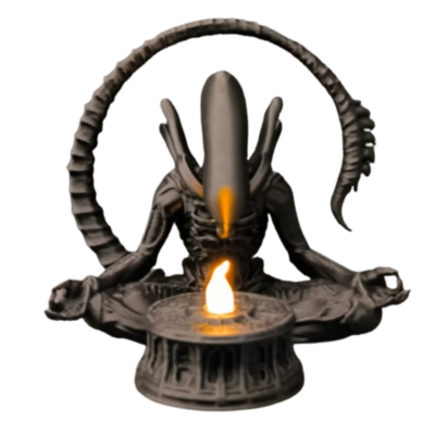 Escultura Alien Decorativa com Luz LED