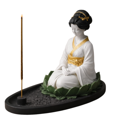 Incensário Gueixa Branca