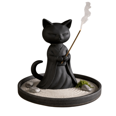 Incensário Gato Zen