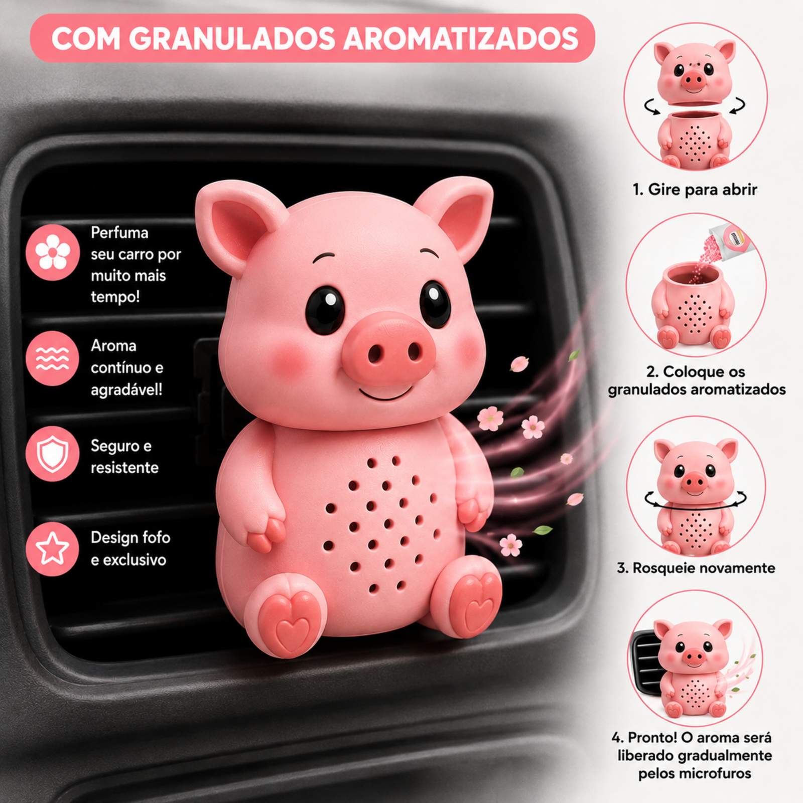 Cheirinho para carro Porquinho personalizado