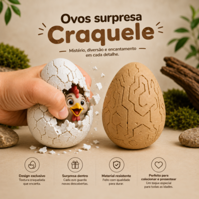 Ovo Surpresa Craquelê com surpresa no interior