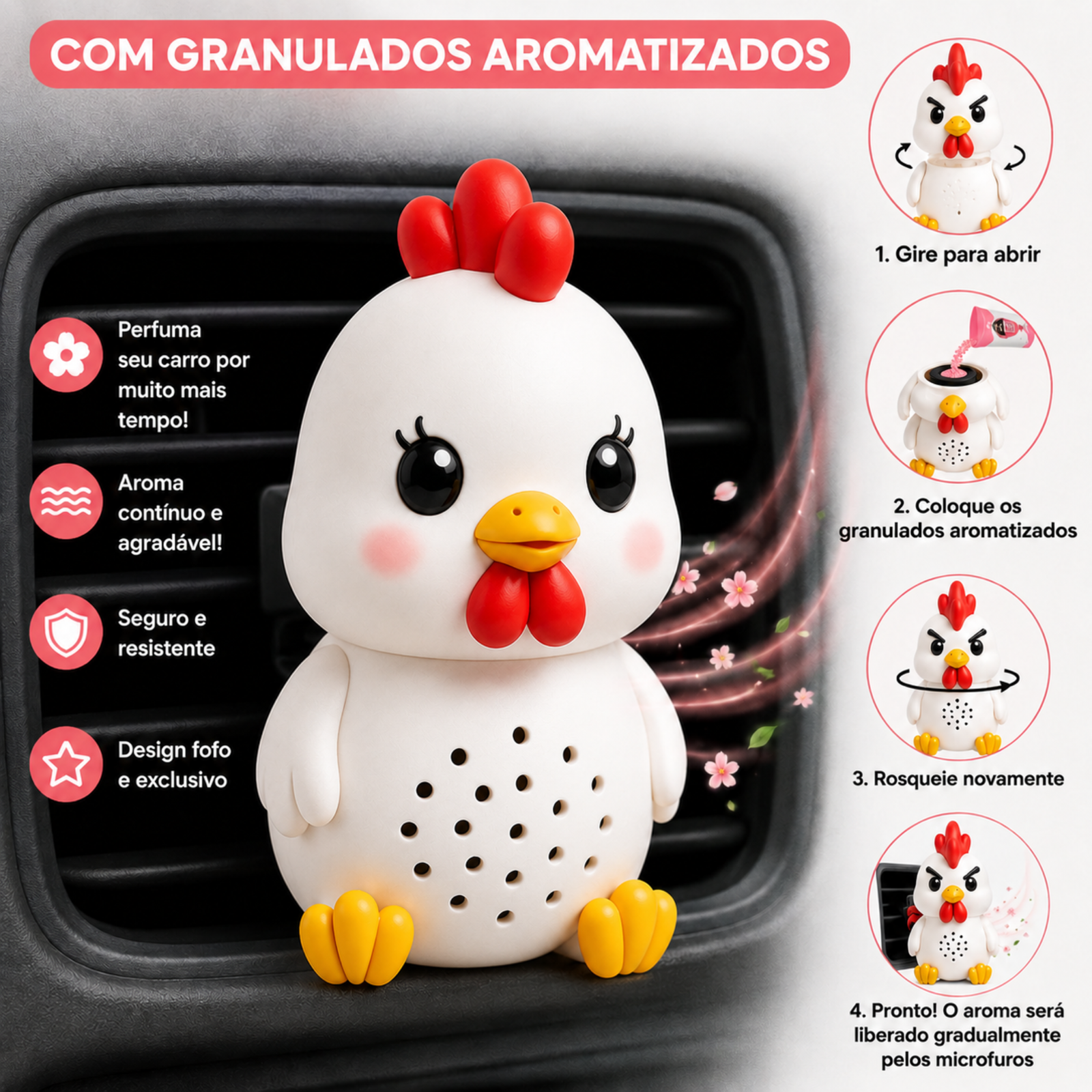 Cheirinho para carro Galinha personalizada
